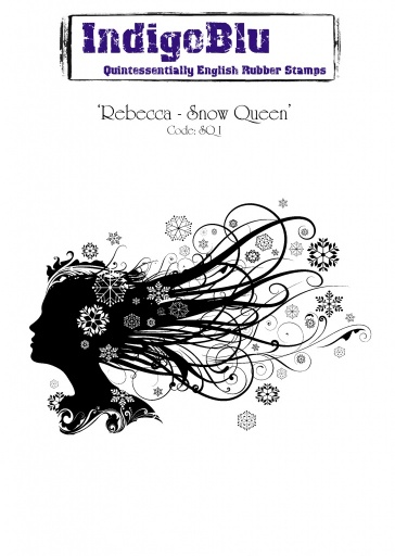 Rebecca Snow Queen A6 Red Rubber Stamp